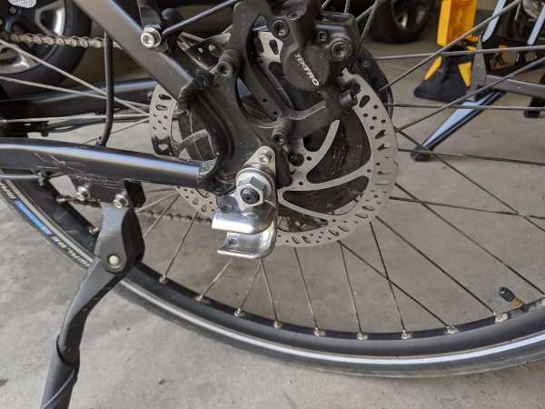 A close up of the ezHitch on an e-bike