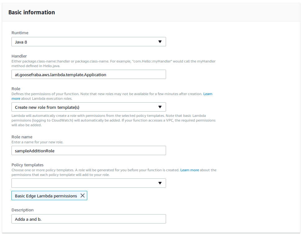 AWS Lambda Configuration