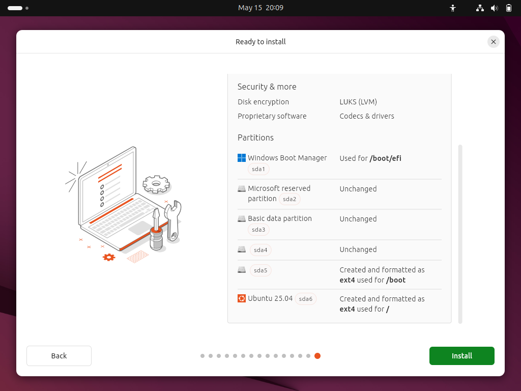 "Ready to install" screenshot
